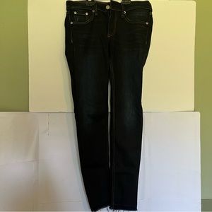 Rag & Bone jeans Womens Sz 27 Low Rise Skinny Raw Hem  Dark Wash Denim Blue